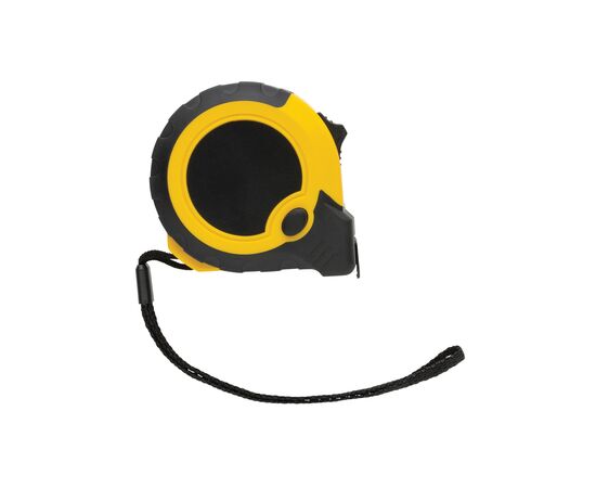 RCS gerecycled plastic 5M/19 mm rolmaat met stop knop Geel, Zwart - XD Collection P112.136