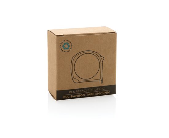 RCS recycled plastic bamboo tape 5M/19mm Black - XD Collection P112.191