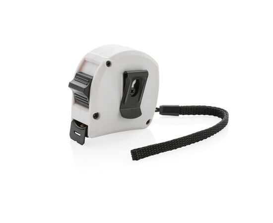 Mètre ruban 5M/19mm en plastique recyclé RCS et bambou Blanc - XD Collection P112.193