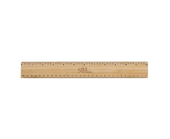Timberson extra thick 30cm double sided bamboo ruler Brown - XD Collection P165.509