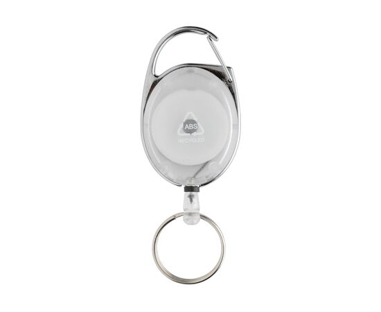 Roller-Clip-Schlüsselanhänger aus RCS recyceltem ABS Weiß - XD Collection P191.6503