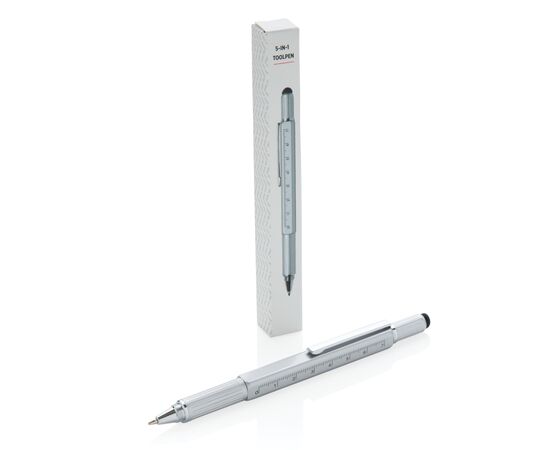 5-in-1 aluminium toolpen Grey - XD Collection P221.552