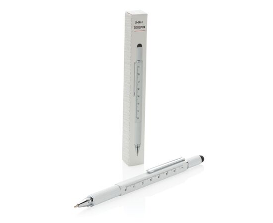 Stylo outil 5 en 1 en aluminium Blanc - XD Collection P221.553