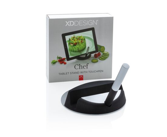 Support à tablette avec stylet Chef Noir, Argent - XD Design P261.171
