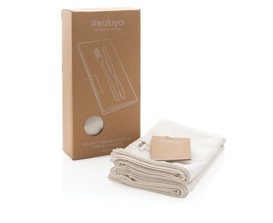 Ukiyo Aware™ 180gr 4-delige set recycled katoenen servetten Gebroken wit - Ukiyo P261.250