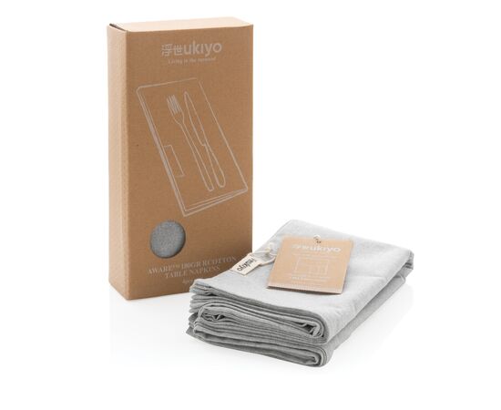 Set de 4 serviettes de table Ukiyo en rcotton 180gr Aware™ Gris - Ukiyo P261.252