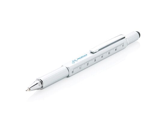 5-in-1 aluminium toolpen Grey - XD Collection P221.552