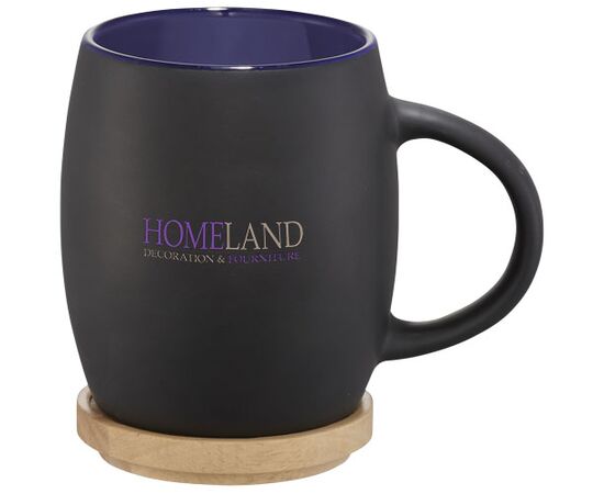 Hearth 400 ml mok met houten onderzetter Zwart, Blauw - Unbranded 10046601 Hearth 400 ml mok met houten onderzetter Zwart, Blauw - Unbranded 10046601