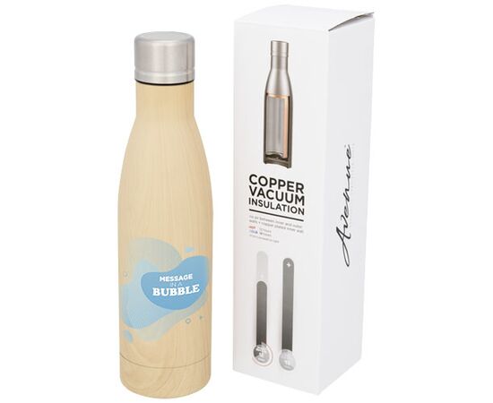 Vasa 500 ml houtlook koperen vacuum geïsoleerde fles Bruin - Unbranded 10051500