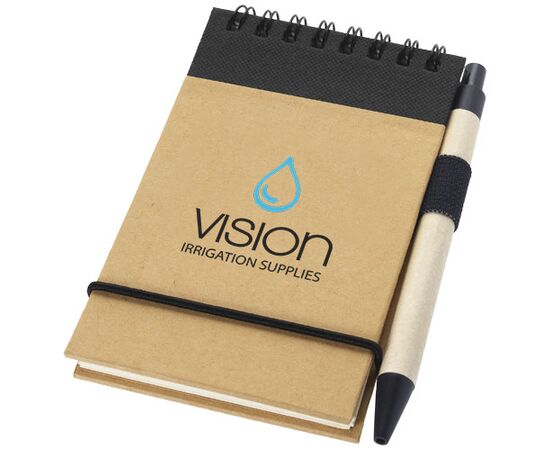 Bloc-notes recyclé format A7 avec stylo Zuse Natural, Solid black - Unbranded 10626901