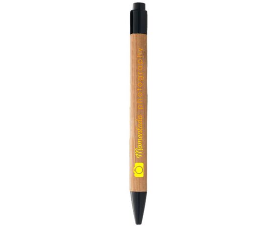 Borneo bamboo ballpoint pen (black ink) Natural, Solid black - Unbranded 10632200
