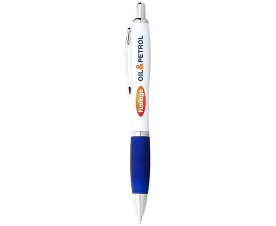 Nash ballpoint pen with white barrel and coloured grip (black ink) White, Royal blue - Unbranded 10637100