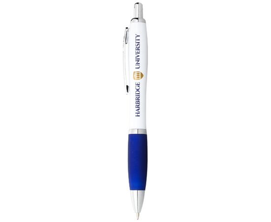Nash ballpoint pen with white barrel and coloured grip (black ink) White, Royal blue - Unbranded 10637100