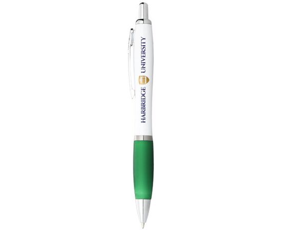 Nash balpen met witte houder en gekleurde grip (zwarte inkt) Wit, Groen - Unbranded 10637101