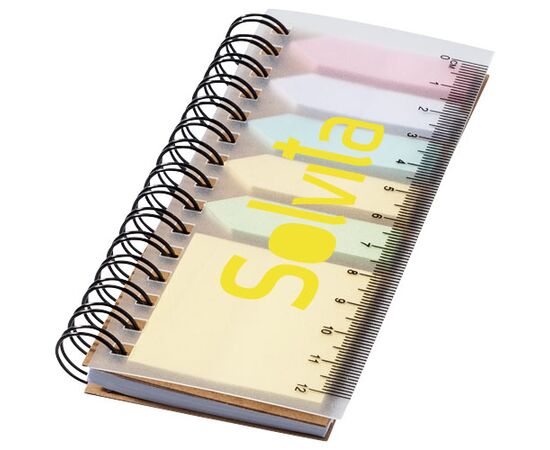 Spinner spiral notebook with coloured sticky notes Natural  - Unbranded 10673600