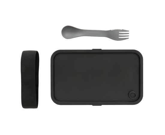 GRS recycled PP lunch box with spork Grey - XD Collection P269.052