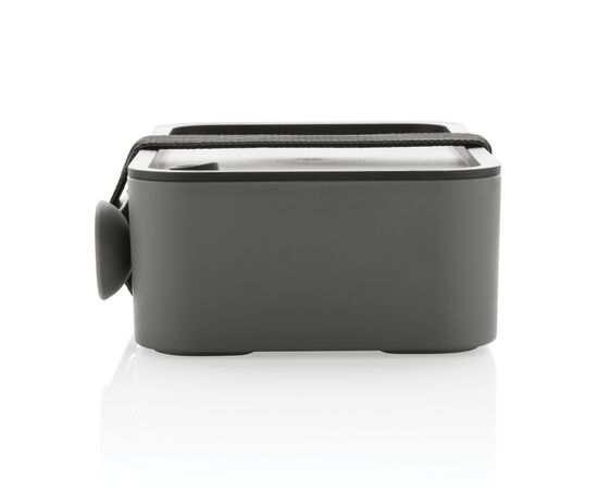 GRS recycled PP lunch box with spork Grey - XD Collection P269.052