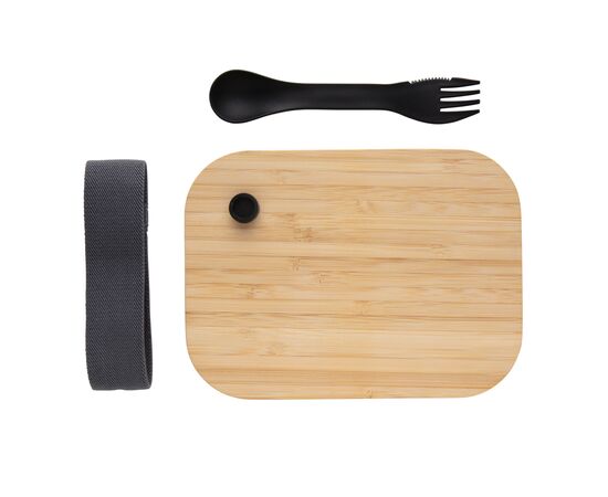 Boîte repas en verre avec couvercle en bambou Transparent - XD Collection P269.560