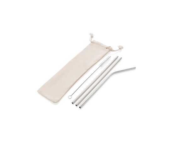 Set de pailles en acier inoxydable Argent - XD Collection P269.572