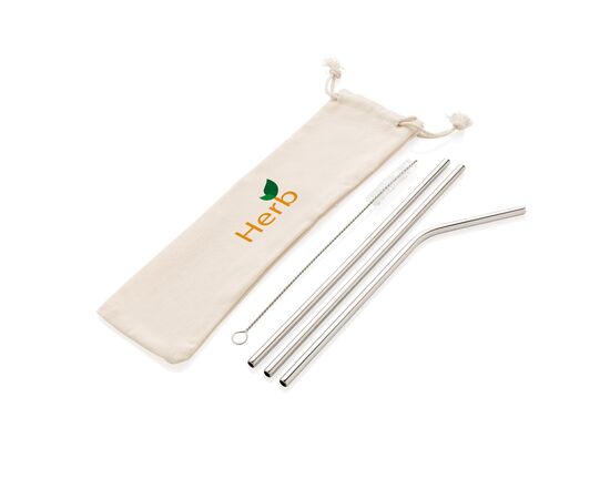 Set de pailles en acier inoxydable Argent - XD Collection P269.572