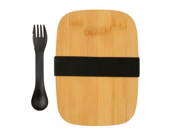Boîte à Lunch en acier avec couvercle en bambou et cuichette Argent - XD Collection P269.622