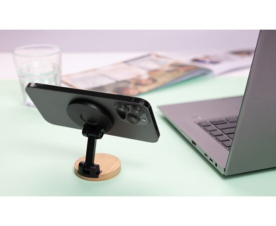 Magmount Telefonständer aus RCS rec. Kunststoff und Bambus Schwarz, Braun - XD Collection P301.2401