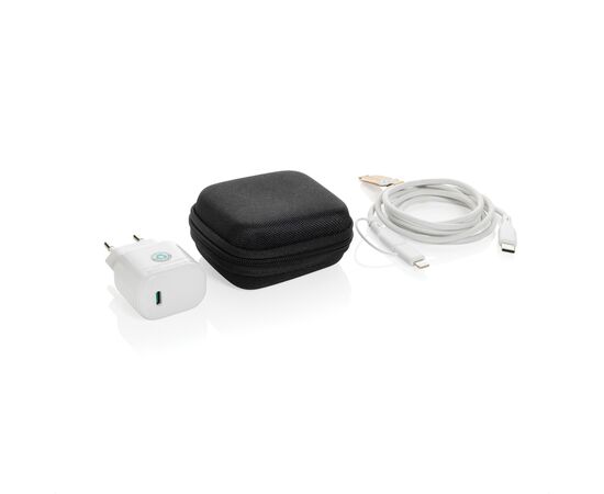 Set câble et chargeur 20W en PET recyclé RCS Boost Noir - XD Collection P301.2501