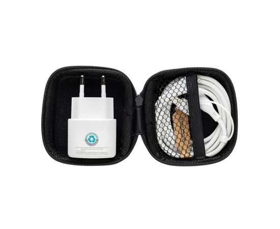 Set câble et chargeur 20W en PET recyclé RCS Boost Noir - XD Collection P301.2501
