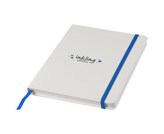 Carnet de notes blanc A5 Spectrum avec élastique de couleur Blanc, Bleu royal - Unbranded 10713501