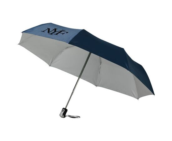 Alex 21,5&quot; Vollautomatik Kompaktregenschirm Navy, Silber - Unbranded 10901606