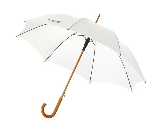 Parapluie 23&quot; à ouverture automatique, poignée et mât en bois Blanc - Unbranded 10904802