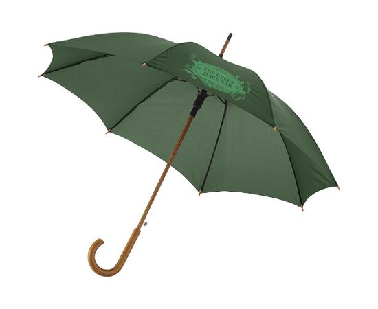 Kyle 23" auto open umbrella wooden shaft and handle Forest green - Unbranded 10904809