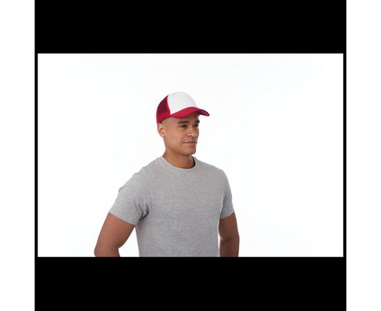 Casquette 5 panneaux Trucker Rouge, Blanc - Elevate Essentials 11106901