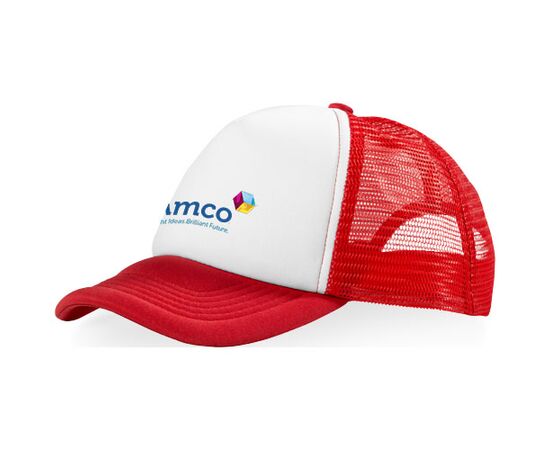 Casquette 5 panneaux Trucker Rouge, Blanc - Elevate Essentials 11106901