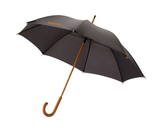 Jova 23" Regenschirm mit Holzstange und -griff Schwarz - Unbranded 19547820