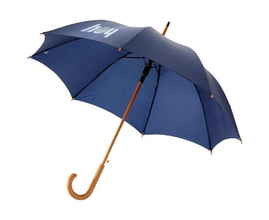 Parapluie 23" à ouverture automatique, poignée et mât en bois Marine - Unbranded 19547959
