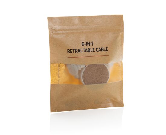 Cork and Wheat 6-in-1 retractable cable Khaki - XD Collection P302.369