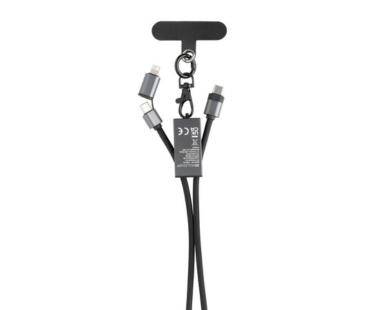 Cordon téléphone 60W avec chargeur en rRET RCS Terra Gris, Noir - XD Xclusive P302.5402