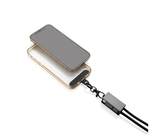 Cordon téléphone 60W avec chargeur en rRET RCS Terra Gris, Noir - XD Xclusive P302.5402