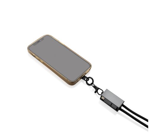 Cordon téléphone 60W avec chargeur en rRET RCS Terra Gris, Noir - XD Xclusive P302.5402