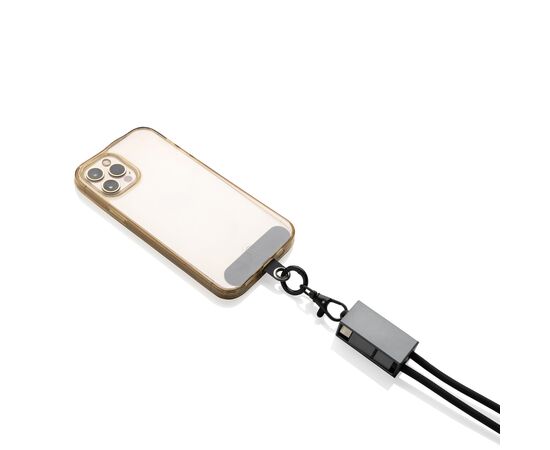 Cordon téléphone 60W avec chargeur en rRET RCS Terra Gris, Noir - XD Xclusive P302.5402