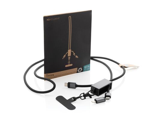 Cordon téléphone 60W avec chargeur en rRET RCS Terra Gris, Noir - XD Xclusive P302.5402