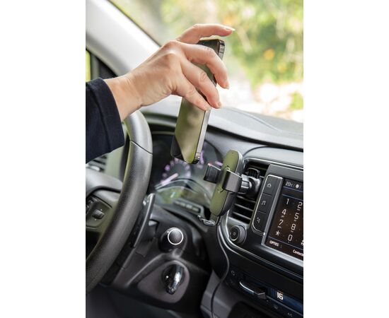 RCS recycled plastic 10W wireless charging car holder Black - XD Collection P302.561