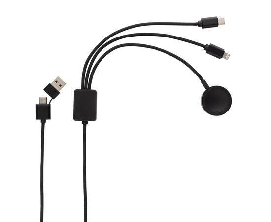 Terra RCS rPET 6-in-1-Ladekabel mit Uhrenladegerät Grau - XD Xclusive P302.5902