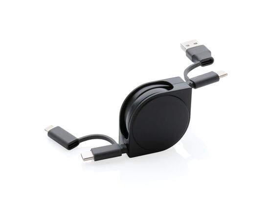 6-in-1 Kabel aus TPE und RCS Standard recyceltem Kunststoff Schwarz - XD Collection P302.661
