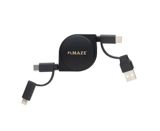 6-in-1 Kabel aus TPE und RCS Standard recyceltem Kunststoff Schwarz - XD Collection P302.661