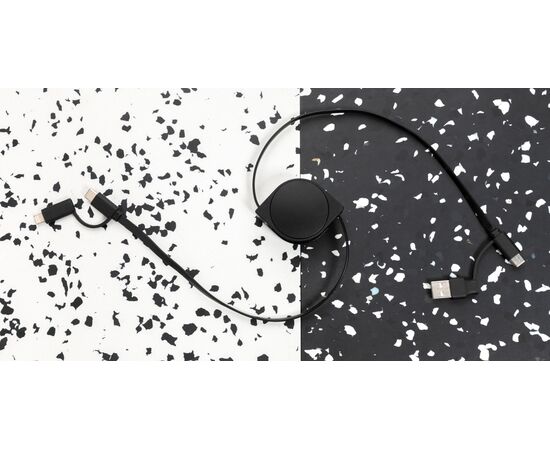 6-in-1 Kabel aus TPE und RCS Standard recyceltem Kunststoff Schwarz - XD Collection P302.661