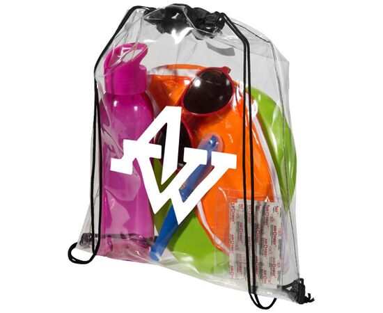 Lancaster transparent drawstring bag 5L Black, Transparent - Unbranded 12008600
