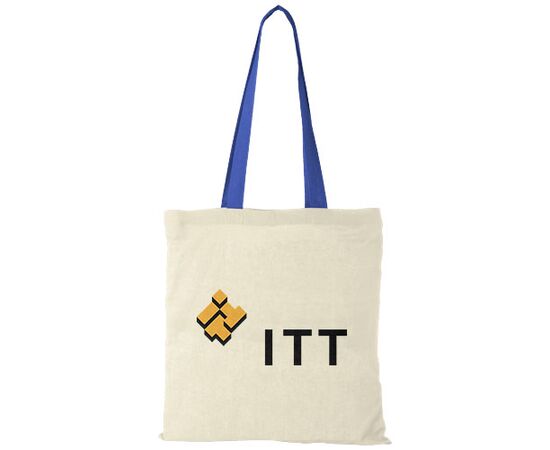 Sac coton Nevada 100 gr/m² avec poignées de couleur 7L Naturel, Bleu royal - Unbranded 12013102