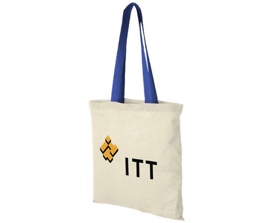 Sac coton Nevada 100 gr/m² avec poignées de couleur 7L Naturel, Bleu royal - Unbranded 12013102